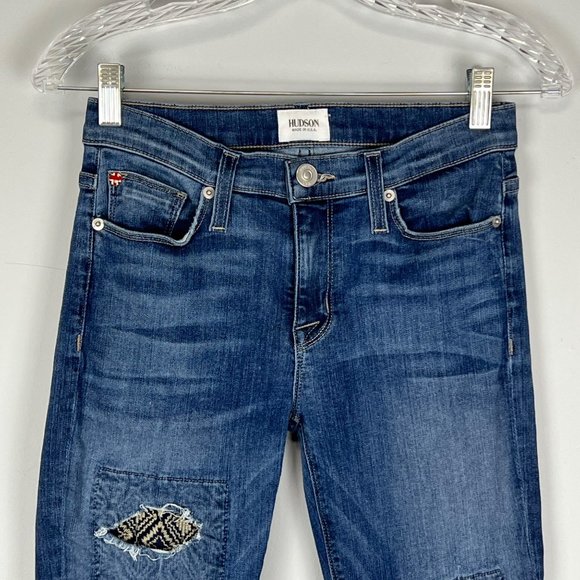 Hudson Womens Nico Midrise Ankle Skinny Jeans Homeland Distressed size 26 - Picture 3 of 14